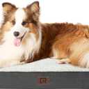 Orthopedic XL Dog Beds for Extra Large Dogs with Removable Washable Cover for Crate, Beige, 41x27