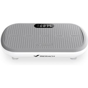 MERACH Vibration Plate Exercise Machine, Vibration Plate 440 Lbs Capacity, Bluetooth and Silicone Pedal, Stimulate Deep Fat, Vibration Plate for Lymphatic Drainage, Vibrating for Weight Loss