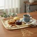PEMAR Large Bamboo Wicker Serving Trays Set of 2 19.3 x 13.8 Rectangular Hand-Woven Lap/Breakfast Trays with Handles Rustic & Decorative Kitchen, Coffee Table & Bed Tray