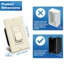 BESTTEN 2 Pack Almond Dimmer Wall Light Switch, Compatible with Dimmable LED, CFL, Incandescent and Halogen Bulb, Single Pole or 3-Way Dimmer Switches, 120VAC, Decorator Wall Plate Included