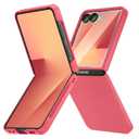 Ruky for Galaxy Z Flip 7 Case, Full Body Cover Anti-Scratches Shockproof Hard PC Ultra-Thin, Support Wireless Charging Protective Phone Cover for Samsung Galaxy Z Flip 7, Coral red
