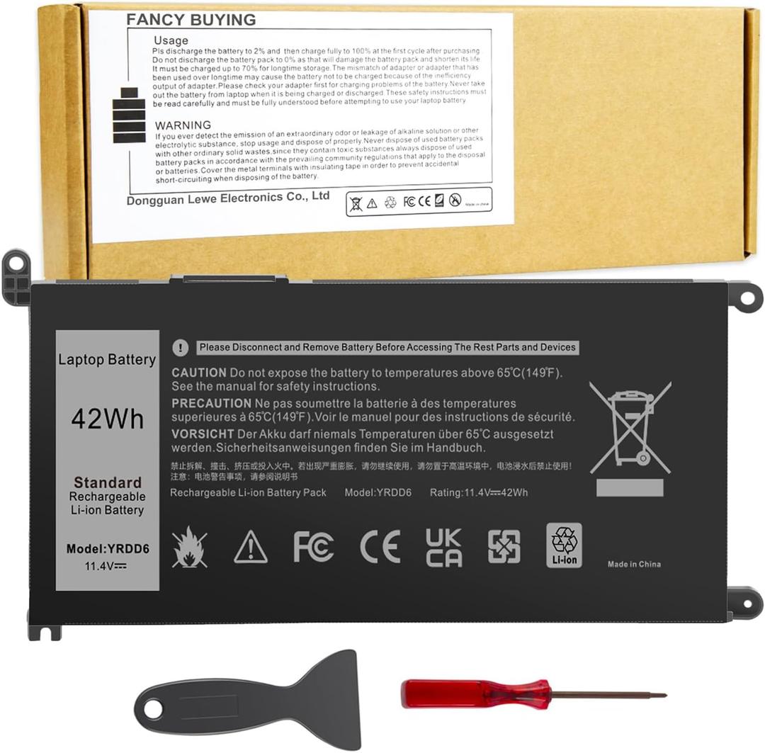 Fancy Buying YRDD6 1VX1H Battery for Dell Inspiron 3310 3583 5481 5482 5485 5491 5591 7586 2-in-1 3493 3501 3582 3584 3593 3793 5480 5493 5581 5584 5585 5590 5593 5594 5598 P93G001 VM732 P75F 01VX1H
