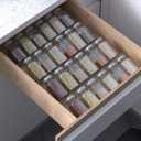 19 x 13 Inches Spice Drawer Organizer, 4 Tier Clear Acrylic Expandable In-Drawer Seasoning Jars Rack, Kitchen Drawer Spice Insert Tray for Cabinet/Countertop (4 Pcs x 13 inch Width)