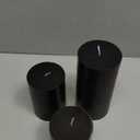 Set of 3 Different Sizes Black Pillar Candles, Unscented Dripless 2.75x3, 2.75x4, 2.75x6 Inch Cylinder Column Wax Long Burning Candles for Halloween Home Power Outage Emergency Dinner Table Decoration
