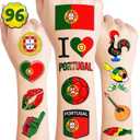 Portugal Temporary Tattoos Sticker UEFA Euro Portugal Flag for International Competitions 2024 European Championship Olympic Games Football World Cup Party Supplies Favors