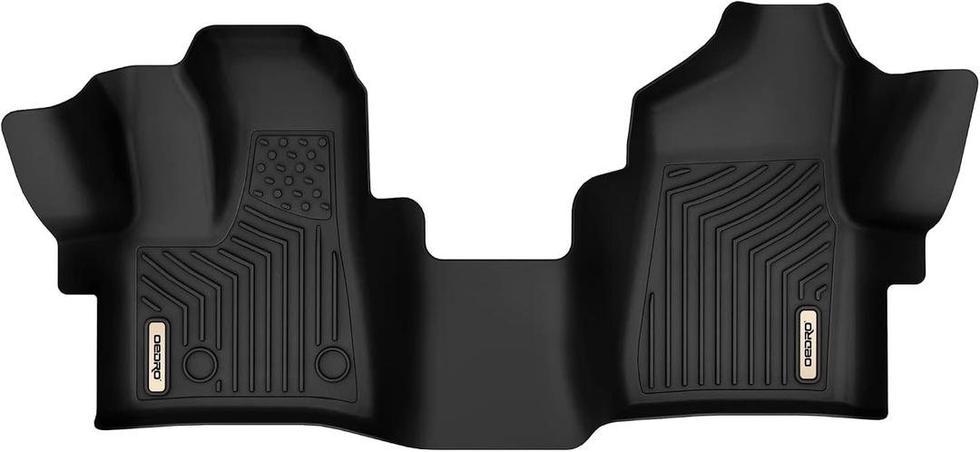 OEDRO Floor Mats 1st Row Fit for 2015-2021 Ford Transit 150/250/350 (No Transit Connect), One Piece Black with Vinyl Flooring, Black TPE All Weather Floor Liners