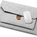 13.3" 13.6" Felt Laptop Bag Protective Ultra Slim Carrying Envelope Sleeve Case, Compatible with Asus Dell HP Thinkpad Microsoft Notebook Chromebook Ultrabook, Apple MacBook Air Pro (Light Grey, 13")