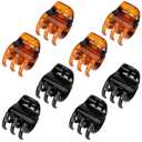 8Pcs Hair Clips for Women and Girls,Medium Size Hair Claws Hair Jaw Clip for Thick Hair & Thin Hair,1.3Inch No-Slip Jaw Clips, black,brown