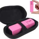 elec Space Wireless Mini Finger Mouse - Silent Dual-Mode Bluetooth & 2.4GHz, Ergonomic Portable PC Mouse with Case, Compatible with MacBook and Chromebook (Pink)