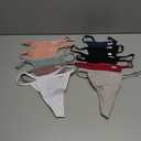 FINETOO 10 Pack G-String Thongs for Women Cotton Panties Stretch T-back Tangas Low Rise Hipster Underwear Sexy Size XS