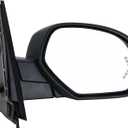 Side View Mirror Fit for 07-13 Chevy Silverado 1500 2500 HD 3500,for GMC Sierra 1500 2500 HD,Yukon/Yukon XL 1500-Black Power Heated Arrow Turn Signal Puddle Light Passenger Side Manual Folding