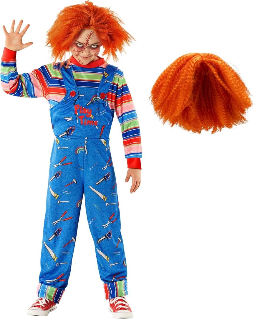Morph Play Time Killer Costume With Wig Halloween Costumes For Boys Horror Movie Costume Kids Halloween Costumes For Kids (Medium)