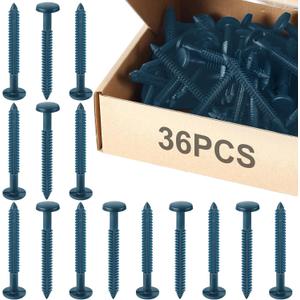Blulu 36 Pcs 3 Inch Vinyl Shutter Fastener Window Panel Peg Lok Pin Pegs Screws Shutter Spikes Anchor (Bedford Blue)