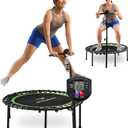Lifepro Jumptrack Indoor Rebounder Trampoline for Adults with Handle Bar & Jump Counter  Foldable 40 Portable Silent Bungee System for Low-Impact Cardio & Exercise Trampoline Indoor/Outdoor Workouts