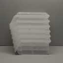 Plastic Containers for Organizing and Storage Bins for Closet, Kitchen, Office, Garage or Pantry Organization, Stackable Bins, Large (14.8" x 8" x 7"), 6-Pack, Clear
