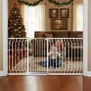 Extra Tall 40.55" Gate, 57.48"-73.62" Extra Tall and Wide Dog Gate,Extra Wide Baby Gates Pressure Mounted Walk Through for Doorways,Stairs, Kitchen White