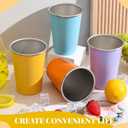Lallisa 8 Pack Stainless Steel Cups 16 oz Pint Tumbler Colorful Stackable Pint Cups Metal Drinking Glasses for Kids Birthday Adults Coffee Beer Bar Home Travel Outdoor Camping, Unbreakable
