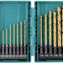 Makita B-65399 Impact Gold 14 Pc. Titanium Drill Bit Set, 1/4 In. Hex Shank