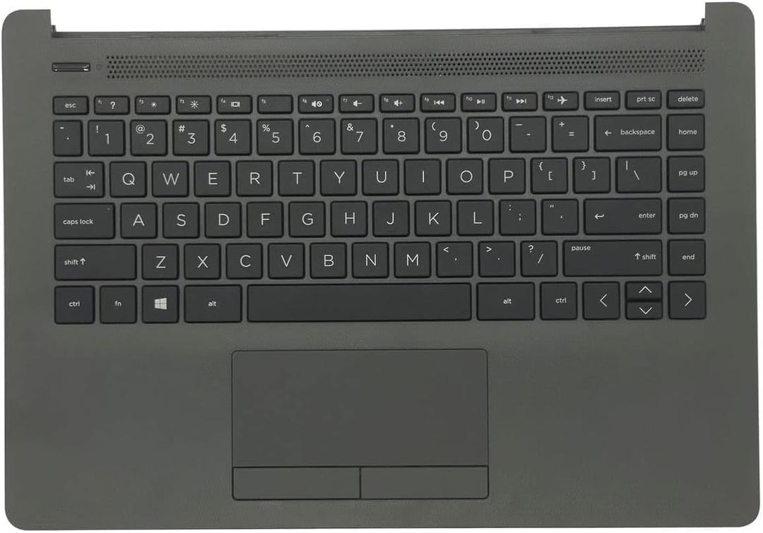 Replacement for HP 240 245 246 G7 14-cm Laptop Upper Case Palmrest Touchpad with Keyboard Assembly L44060-001 M05460-001 Gray