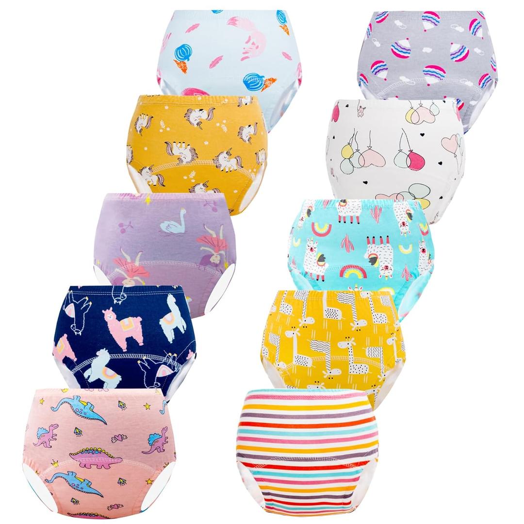 Potty Training Underwear for Girls, Toddler Learning Training Underwear Boys (10 Packs, 2-3T, Multi-Colored)