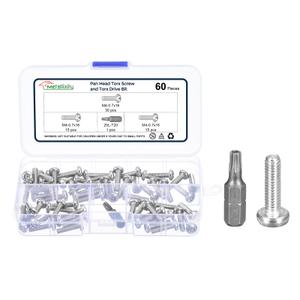 2 x METALLIXITY Pan Head Torx Security Screw Bolts (M6-1x10mm) 40pcs, Button Torx Head Machine Screw 304 Stainless Steel with One Bit - for Furniture Woodworking Project, Silver Tone