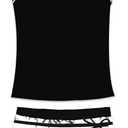 PROALLO Little Girls' Summer Swimwear Two Piece Boyshort Tankini Kids Swimsuit 3XL Kids, Back and White 