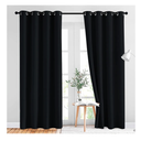 NICETOWN Black Out Curtains for Bedroom 84 inches Long - Light Reducing Thermal Insulated Solid Grommet Curtains/Panels/Drapes for Living Room (Set of 2, W52 x L84)
