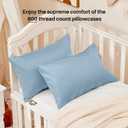 Warmstar 100% Cotton Toddler Pillowcase Set of 2, 600 Thread Count 13x18 Toddler Pillowcases Soft & Breathable, Cotton Travel Pillow Case Cover 13"x 18" with Envelope Closure, Placid Blue