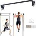 Heavy Duty Wall Mounted Pull Up Bar with 8mm Thick Steel Plates & Heavy-Duty Carabiner, Strength Training Bar for Home Gym, Garage and Indoor Workout