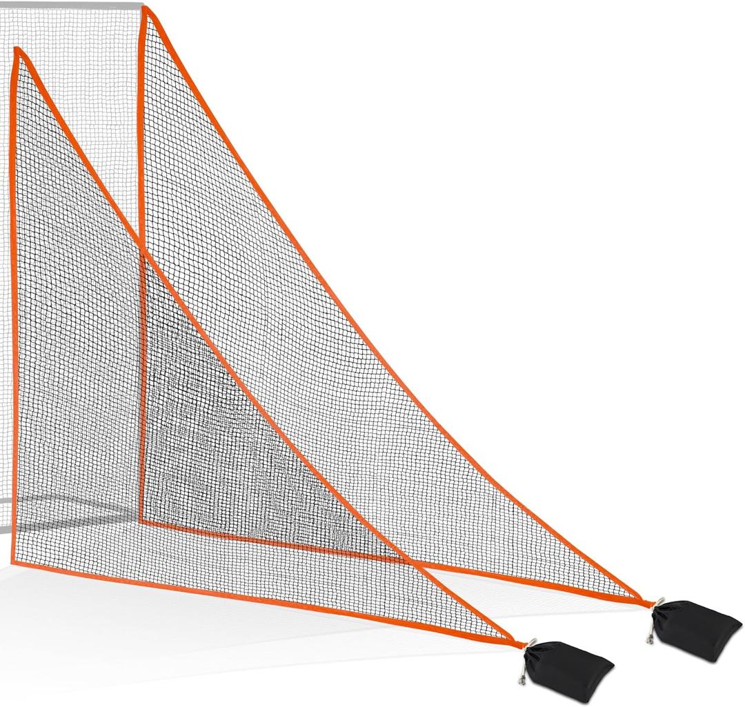 1/2PCS Golf Side Net Attachment for Golf Hitting Nets with Sandbag, 7 * 7FT/7 * 10FT Golf Barrier Side Net,Golf Practice Hitting Net Barrier Net for Golf, Baseball, Hockey, Soccer, Black/Red