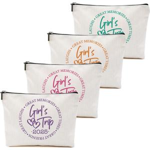 1 Pcs 3 Pcs 4 Pcs Makeup Bag, Girls Trip Gifts Favors Girls Weekend Gifts, Friendship Gifts for Women Bestie Bride