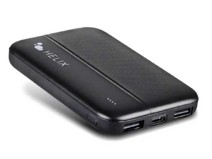 Emerge Helix TurboVolt+ 5,000mAh Power Bank with Dual USB A Ports, Black