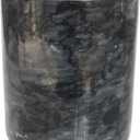 HillSpring Black Marble Kitchen Utensil Holder, Weighted Utensil Organizer Crock for Countertop, Marble Cooling Container with Protective Padded Base