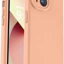 Vooii Compatible with iPhone 13 Case, Liquid Silicone Upgrade [Camera Protection] [Soft Anti-Scratch Microfiber Lining] Shockproof Phone Case for iPhone 13 6.1 inch - Cantaloupe