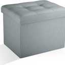 Ottoman Storage Ottoman Foot Rest Stool Foldable Bench with Storage Student Dormitory Bedroom and Entryway 17 X 13 X 13 (Gray)