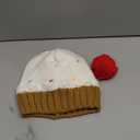 Geyoga Cupcake Beanie Hat for Women Winter Knitted Ice Cream Costume Hat Crochet Cake Beanie for Adult Birthday (1 Pcs,Vanilla)