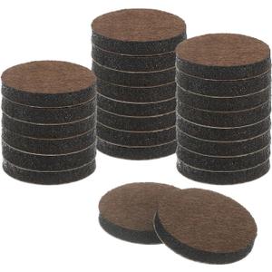 uxcell Furniture Pads, 24Pcs 1.25" - Round Self Adhesive Felt Furniture Pads, Floor Protectors for Furniture Feet Chairs Legs Hardwood Floors (Brown)
