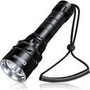 Scuba Diving Flashlight Dive Torch 2000 Lumen Waterproof Underwater XM-L2 LED Submarine Lights Holder with Charger for Under Water Deep Sea Cave at Night