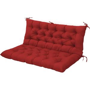 EAGLE PEAK Outdoor Porch Swing Cushion, 2-3 Seater Patio Bench Seat Cushion for Outdoor Furniture, 59"x43" (Red)