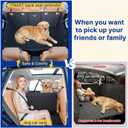 Convertible Back Seat Extender for Dogs, Foldable 400lbs Hard Bottom Dog Car Seat Cover for Back Seat, Waterproof Dog Hammock Bed Backseat Cover for Dogs in Car SUV Truck Pet Seat Cover Black M