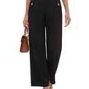 Blooming Jelly Women Dress Work Palazzo Wide Leg Business Casual Pants High Waisted Summer Trendy Slack Teacher Travel Trouser (M, Black)