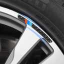 4PCS Car Stickers,Car Accessories Automotive Logo Stickers,3D Tricolor Flag Emblem Badge Carbon Fiber Cars Wheel Sticker,Universal Wheel Decals for Auto Rims,Suitable for Most Vehicles (B)