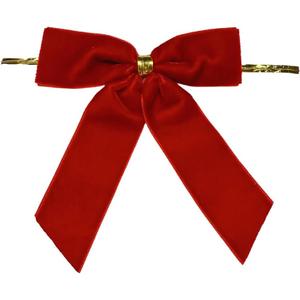 12 Pcs Red Small Velvet Bows Ornaments for Christmas Tree, Vintage Cute Christmas Ornaments for Home Decor, Tree, Mantle, Wreath and Gift Wrapping Crafts, 0.98’’ W/3.5 * 3.5 inch (Red, 12 Pcs)