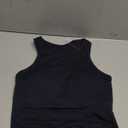 CRZ YOGA Seamless Ribbed High Neck Crop Tank Tops for Women - Longline Racerback Padded Sports Bras True Navy Small