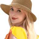 Beach Sun Hats for Women, Straw Hat for Women, Womens Sun Hat UPF 50+ UV Protection, Summer Hats Packable Foldable