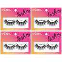 Andrea Strip Lash False Eyelashes 100 - Black, Dramatic Full Volume & Long Length, Reusable Lashes, 4PCS, Pack Of 2