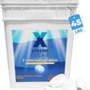 Xtremeclear 3" Swimming Pool Chlorine Tablets 99% Pure Tri-Chlor Pool Sanitizer 45LBS Slow Dissolving Chlorinating Tabs for Swimming Pools, Hot Tubs, Spa