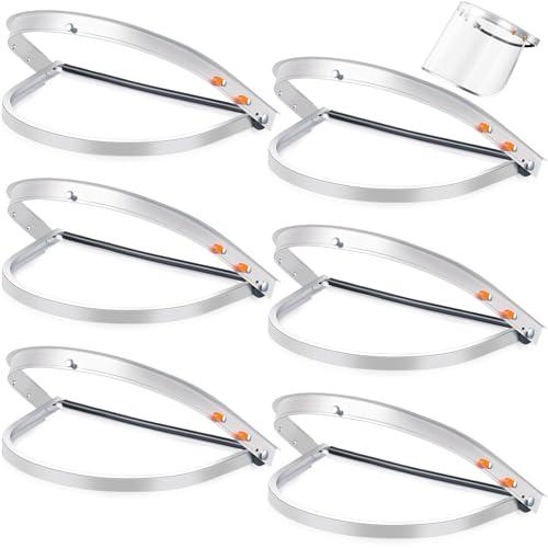 Zonon 6 Pcs Aluminum Face Shield Adapter for Grinding Cutting Cap Style Hard Hat Safety Face Mask Shield Visor Bracket (White)