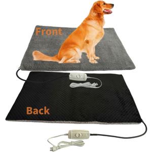 Heated Dog Bed Dog Heating Pad Extra Large 36x24 inch Outdoor Doghouse Indoor Bed,Continuous Always On Heater for Small Medium Pet Cat Puppy Puppies Chew Proof