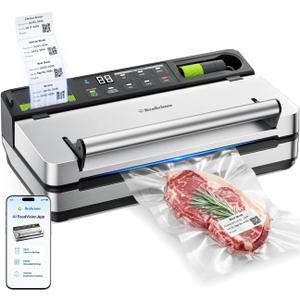 98kPa Smart Vacuum Sealer with FreshTrack Label Printing & Food Manager App